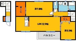 ヴィータ・ヴァロール【2階】の間取り