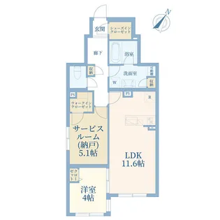 リシェス幡ヶ谷【1階】の間取り