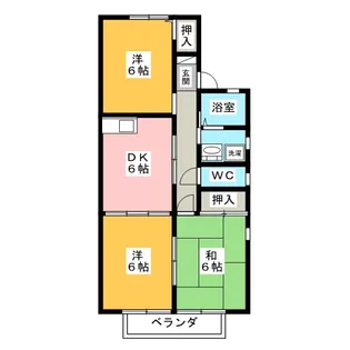 ビューハイツマルシン 2号館【2階】の間取り