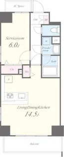 ラ・フォンテーヌ石原【6階】の間取り