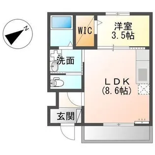 ル・シェルブルー【1階】の間取り