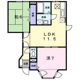 メゾンソレイユII【1階】の間取り