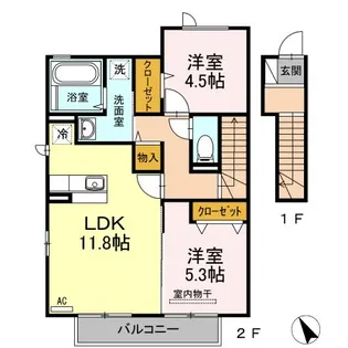 ダイゼンハイツ【2階】の間取り