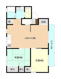 セジュール野北B棟【2階】の間取り