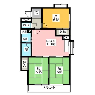 サンハイツ寺川【2階】の間取り