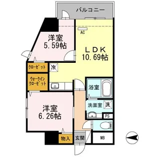 パーク リヴィエール【2階】の間取り