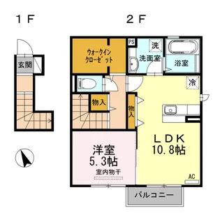 ビーチヒルII A棟【2階】の間取り
