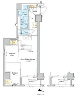 プラウドフラット三越前イースト【3階】の間取り
