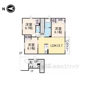リバーパーク2【2階】の間取り