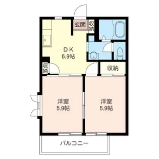 メゾンミナミA【1階】の間取り