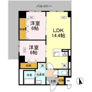 カスタリア西船橋II【4階】の間取り