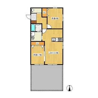YKK富尾D【1階】の間取り