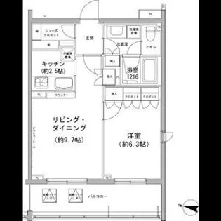 ヒューリックコート雪が谷【1階】の間取り