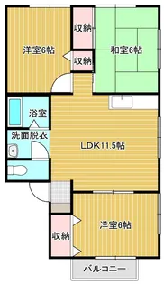 クエスト佐山B棟【1階】の間取り