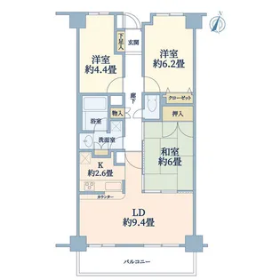 東急ドエル・アルス菊名フェアサウス【4階】の間取り