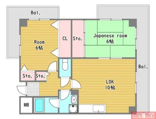 ベルハイム鴻池【10階】の間取り