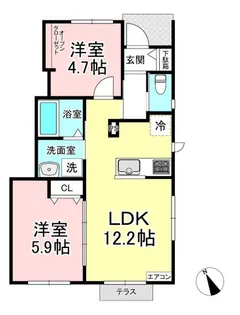 【新築】セレーノハイツ【1階】の間取り