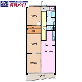 VIA EMILIA【6階】の間取り