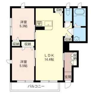 メゾンエクセル【1階】の間取り