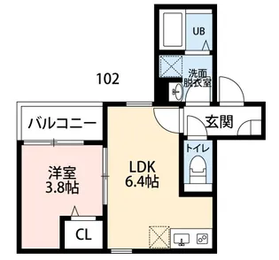 Crecia花咲【1階】の間取り