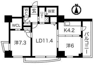 シティコート目黒【6階】の間取り