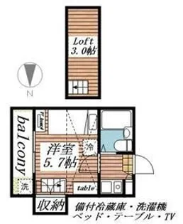 茶所レジデンス【2階】の間取り
