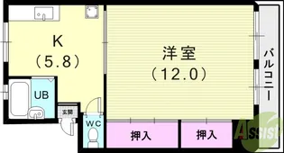 ウエストマンション魚住【2階】の間取り
