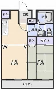 ニューウィングミハラD棟【2階】の間取り