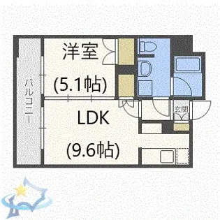 ラフィネタワー札幌南3条【19階】の間取り