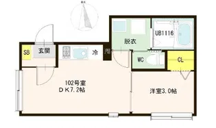 ハーモニーテラス梅田XVIII【1階】の間取り