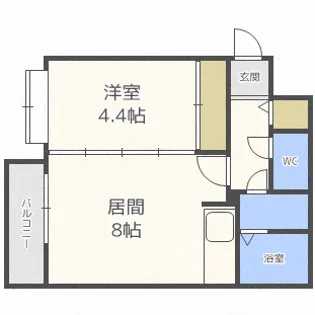 クリスタル北24条【1階】の間取り
