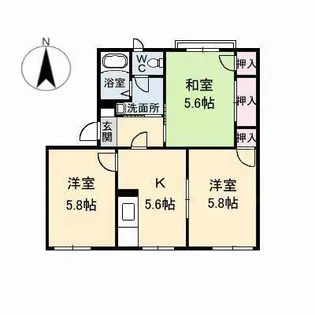 広島県福山市春日町1丁目【アパート】の間取り