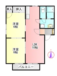 グランデール明見A【2階】の間取り