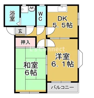 第7メゾンアカマB棟【2階】の間取り