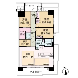 ジオ福島野田 The Marks【17階】の間取り
