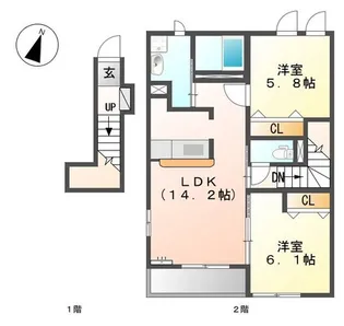 s-earth王喜【2階】の間取り