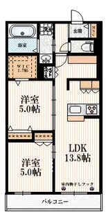 フロントスクエア越谷【3階】の間取り