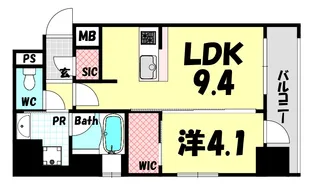 エステムコート新神戸II駅前山手【15階】の間取り