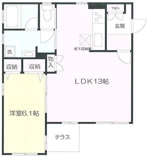 ベルガーデン【1階】の間取り