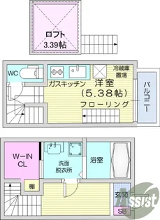 コンフォート旭ヶ丘【1階】の間取り