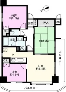 ラヴィータ谷塚駅前II【7階】の間取り
