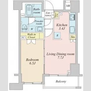 1LDKの間取り画像