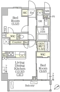 ORSUS清澄白河リバーフロント【4階】の間取り
