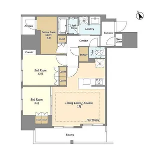 オアーゼ日暮里レジデンス【3階】の間取り