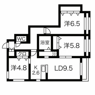 北海道札幌市中央区南四条西21【マンション】の間取り