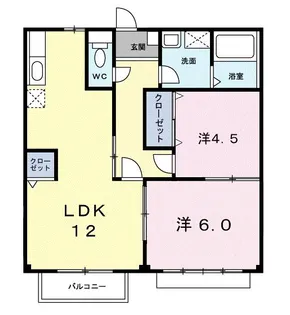 エリール亀井【2階】の間取り