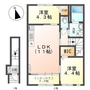 高知県香美市土佐山田町楠目【アパート】の間取り