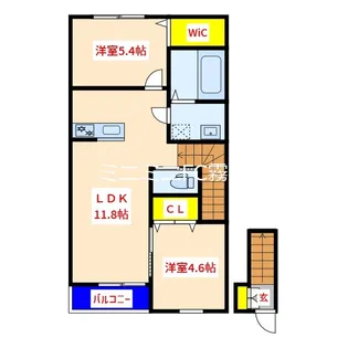 セラディール姫城【2階】の間取り