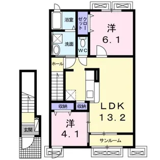 サン・クラール【2階】の間取り