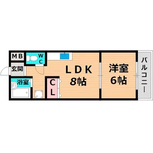 エタージュ中宮【2階】の間取り